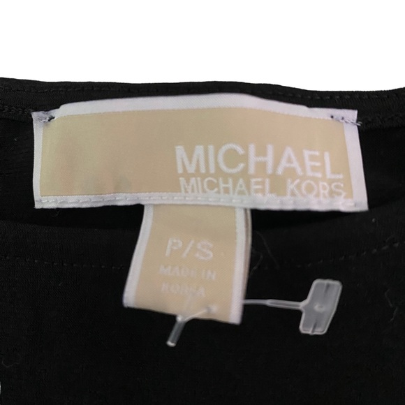 Michael Kors Chain Straps Cold Shoulder Shirt Dress Black Size Petite Small midi - Picture 12 of 15